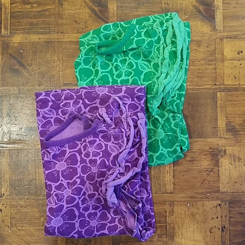 2 organic cotton flutter sleeve shirts size 7-8